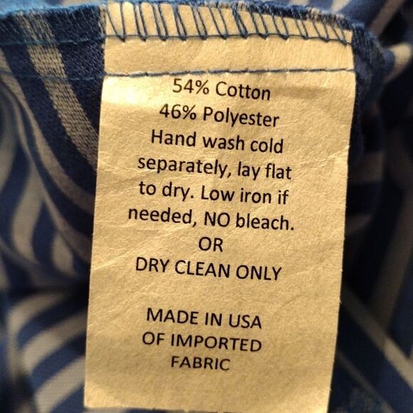 Sara Campbell 3/4 Sleeve Striped Dress, Size Small, Blue/White with Gold Accent - Picture 7 of 7